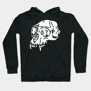 Skull Monkey-NegativeWhite Hoodie